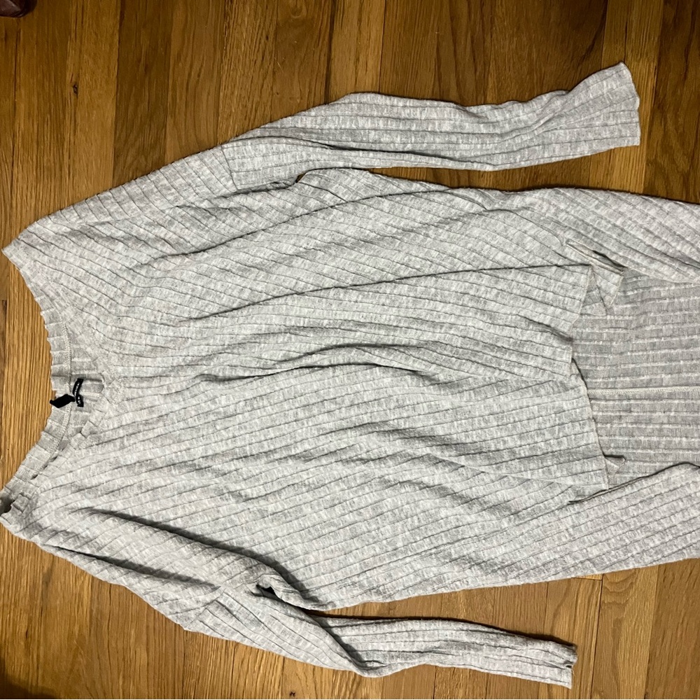 UO Gray Ribbed Knit Sweater